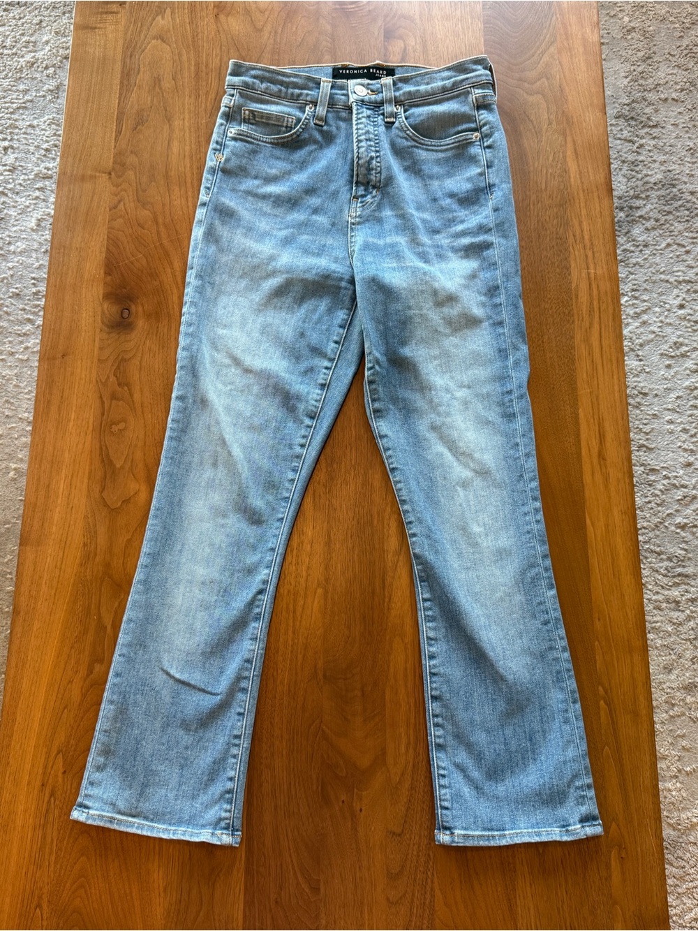 Veronica Beard Carly Kick Flare High Rise Jeans Blue, Size 27